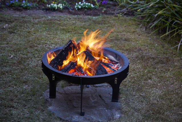 This IXL Home fire pit doubles as a barbecue too