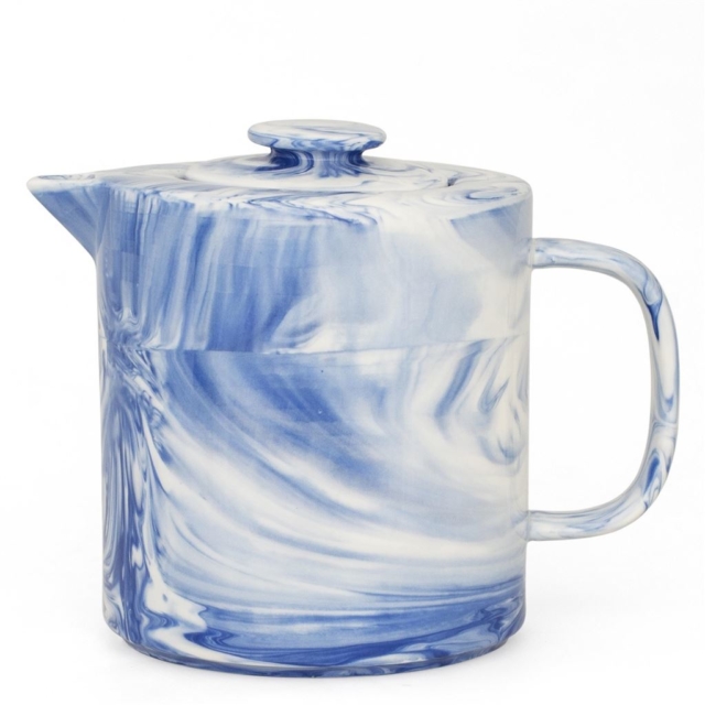 Blue marble teapot