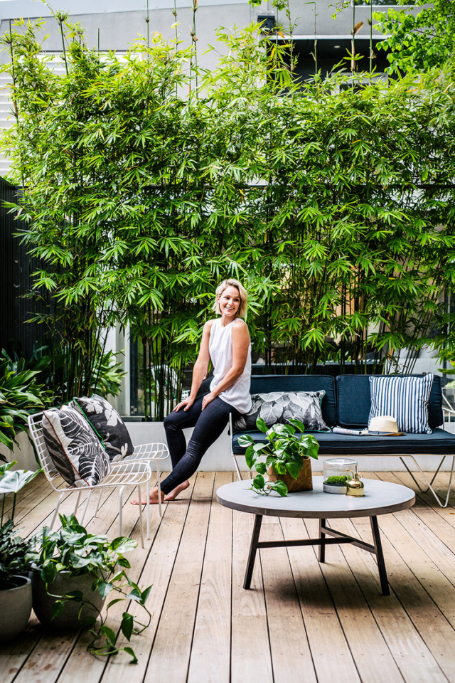 Stylist Eve Gunson in her inner-city courtyard