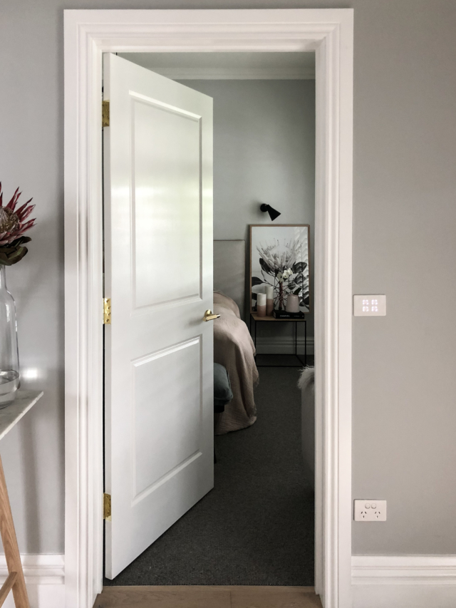 The doors are complemented by skirtings and architraves