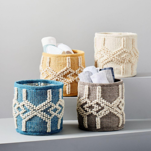 West Elm sweater knit basket