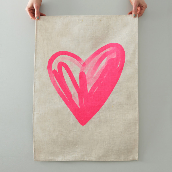 Me & Amber heart tea towel