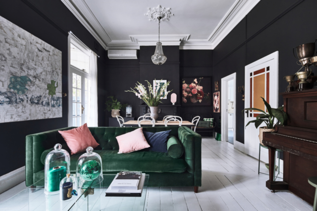 Stylist Heather Nette King made a statement with Dulux Domino in her lounge room