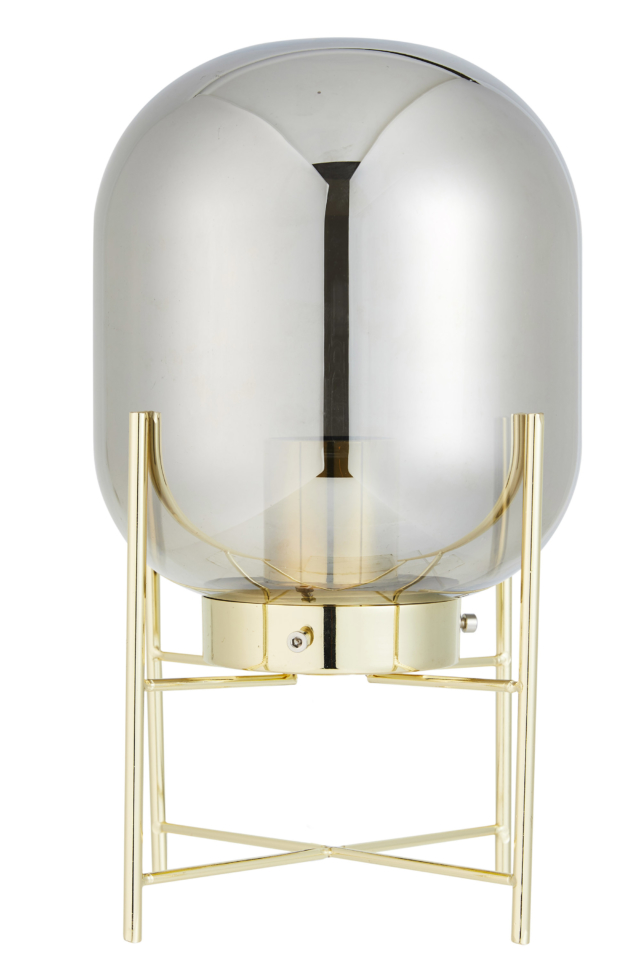 'Scarlet' gold and black tinted glass table lamp, $29