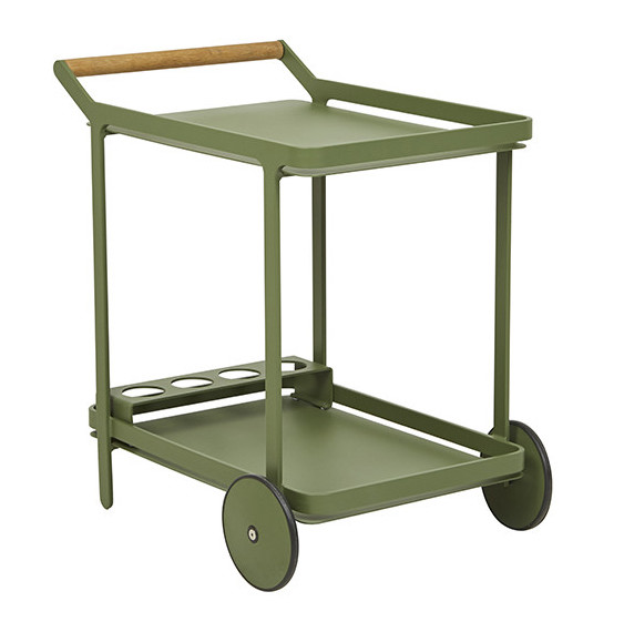 I love this khaki powder coated Lagoon bar trolley!