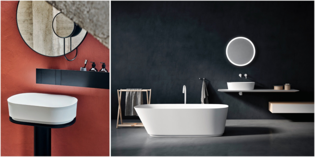 Agape latest: Neri&Hu’s Immersion Basin (left) and the Neb collection bathtub (right)