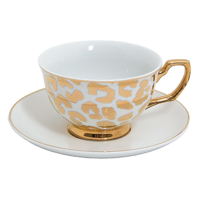 Cristina Re leopard print teacup and saucer