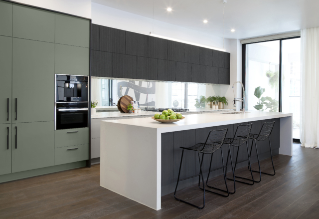 Freedom Kitchens' new 'Green Slate' cabinet fronts