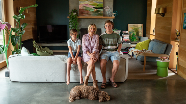 Julia Green with her two boys. Image: Sarah Woods for The Grace Tales