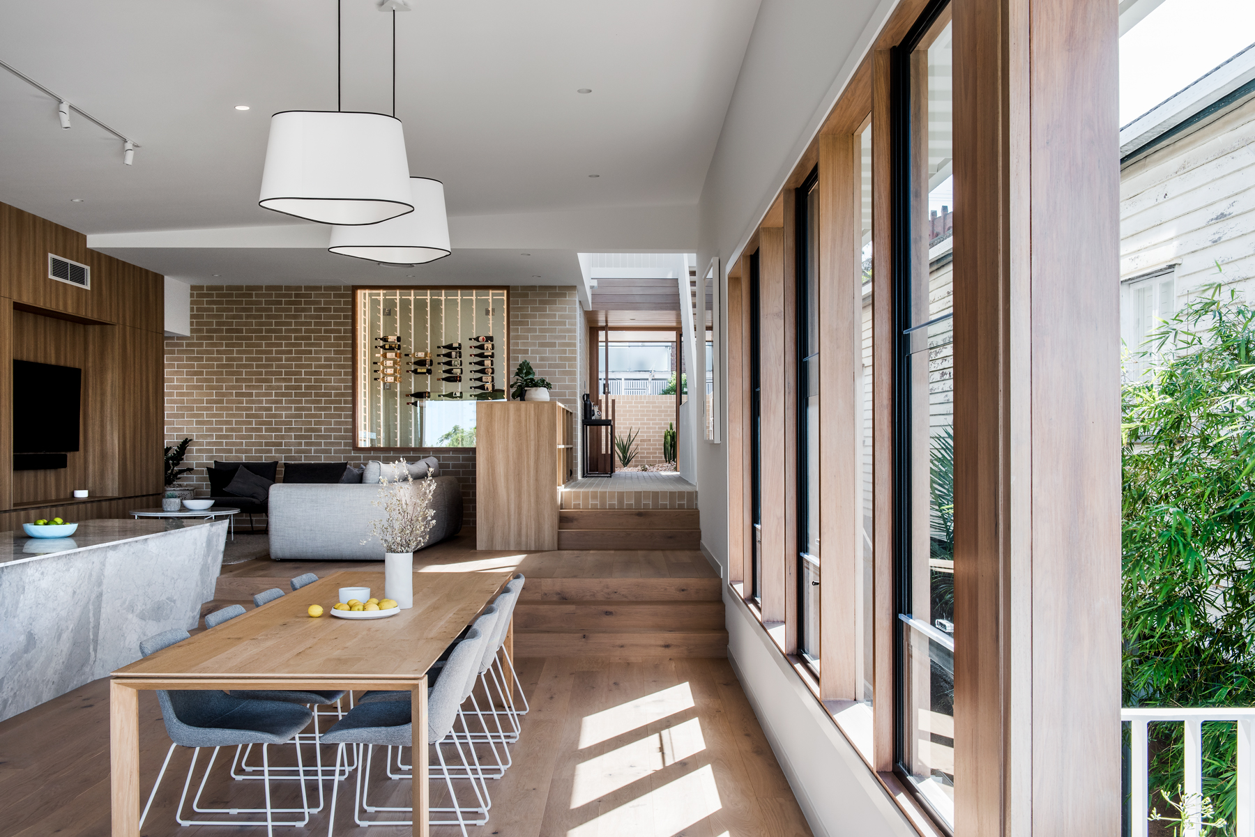 Kitchen and living. Photo: Cathy Shusler