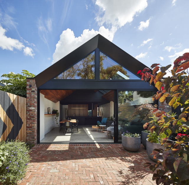 Unlike the original home, the new design connects it directly with the rear garden