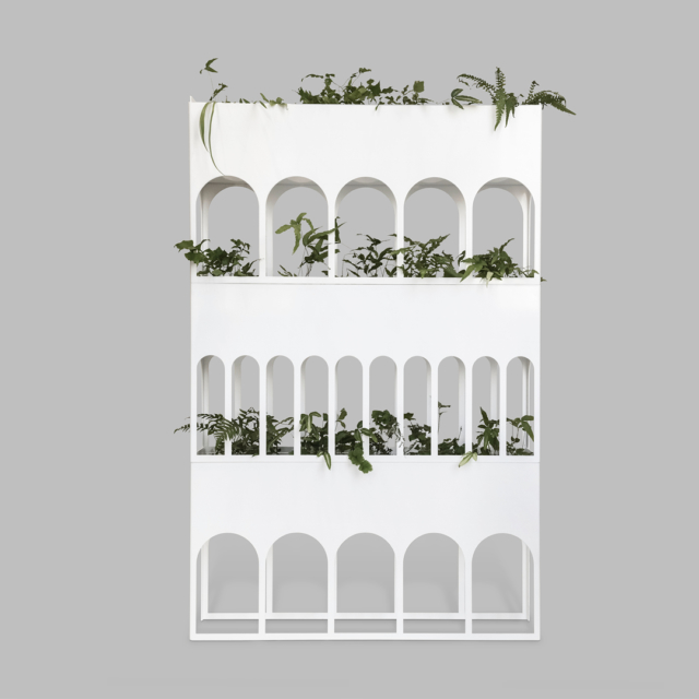 'Object' finalist Manuel Canestrini's 'Colonnade' is a metal stackable indoor planter box that is inspired by ancient roman aqueducts.