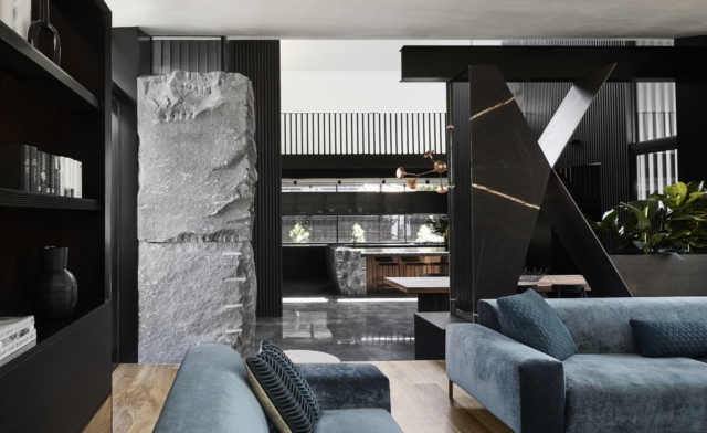 Large and beautiful rock features in the lounge room
