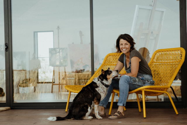 Kate with her dog Bella