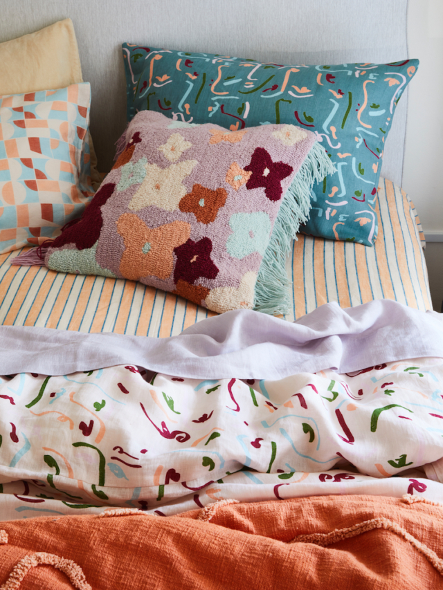 The 'Mathilde' stripe fitted sheet features in this heavenly mix