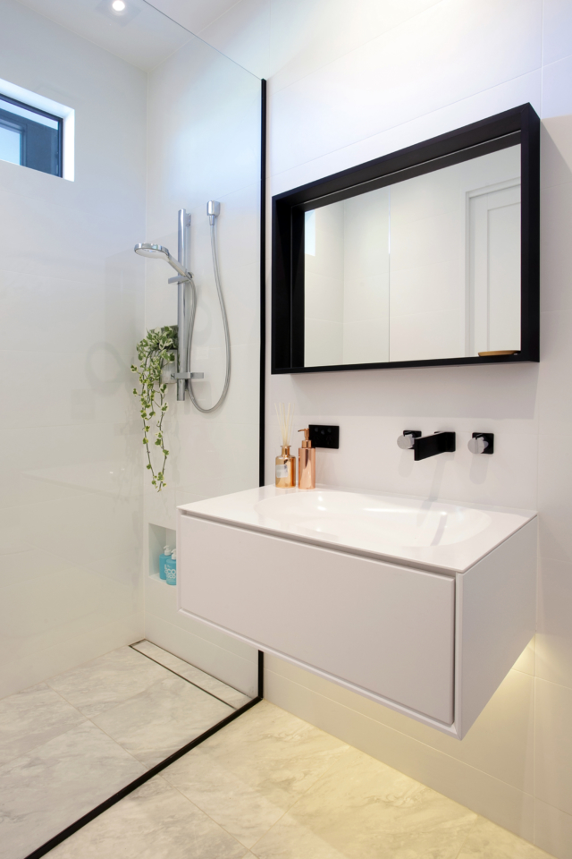 A wall hung vanity increases the feeling of space. Image: Paul Smith