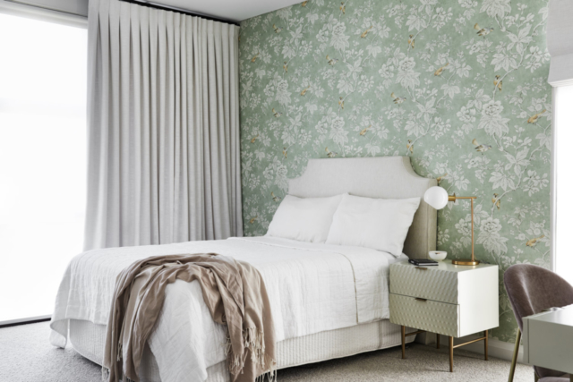 Lori used Sanderson's pretty 'Chiswick Grove' floral wallpaper in a recent project. Image: Ryan Linnegar