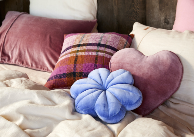 The new 'Petal' and 'Heart' cushions