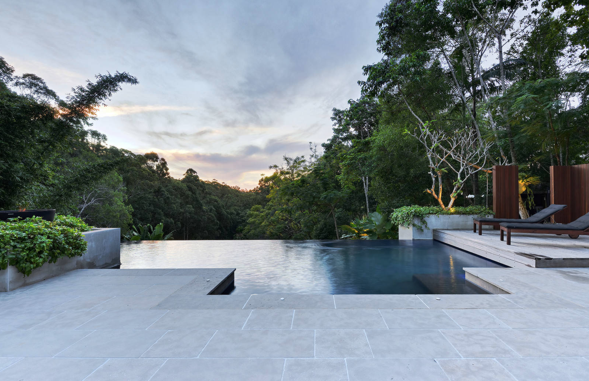 This serene infinity pool, another winner, was created by Living Style Landscapes