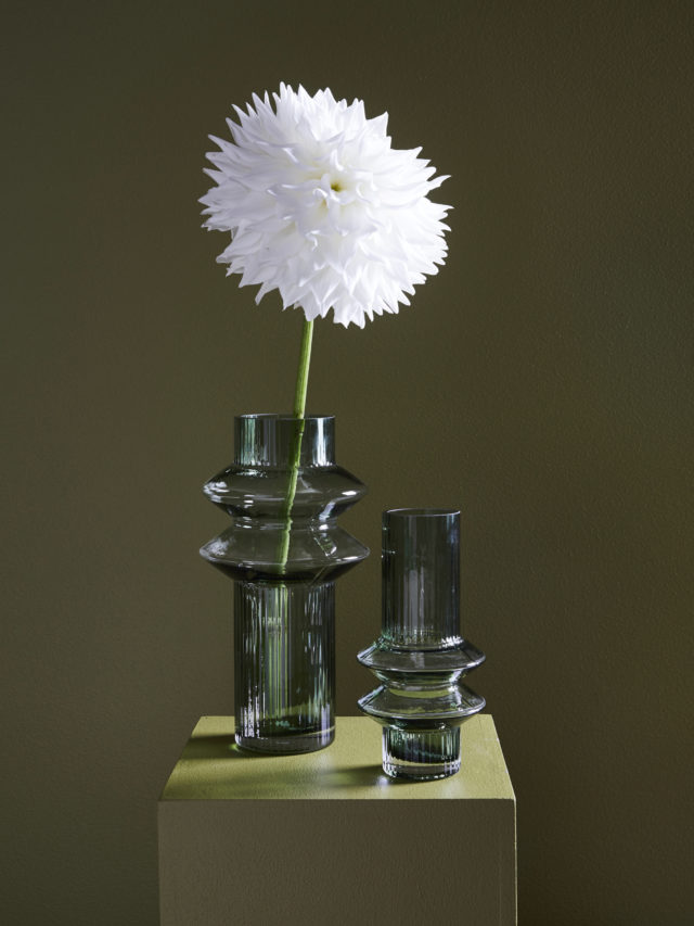 The Aswan and Memphis vases have been created in soft green