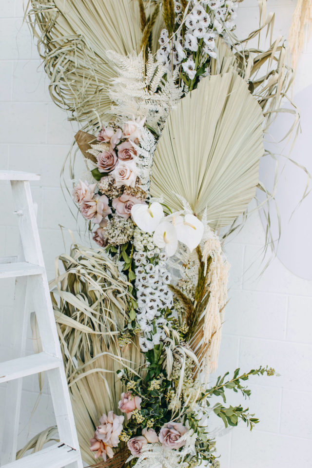 Completed for an event, this arrangement combined a mix of fresh, preserved and dried flowers. Image: Assembly Yard