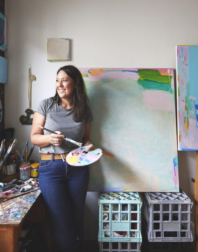 Artist Alizon Gray in her Melbourne studio