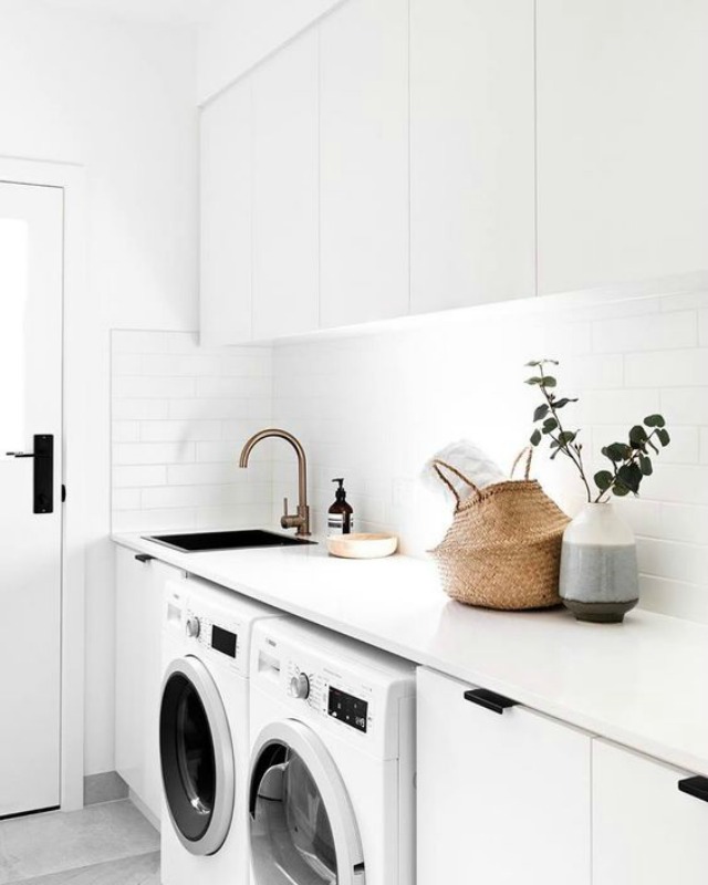 a functional and stylish laundry using meir tapware