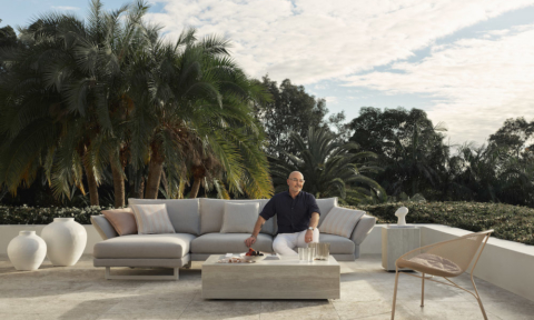 Neale Whitaker on the King Living Zaza outdoor sofa
