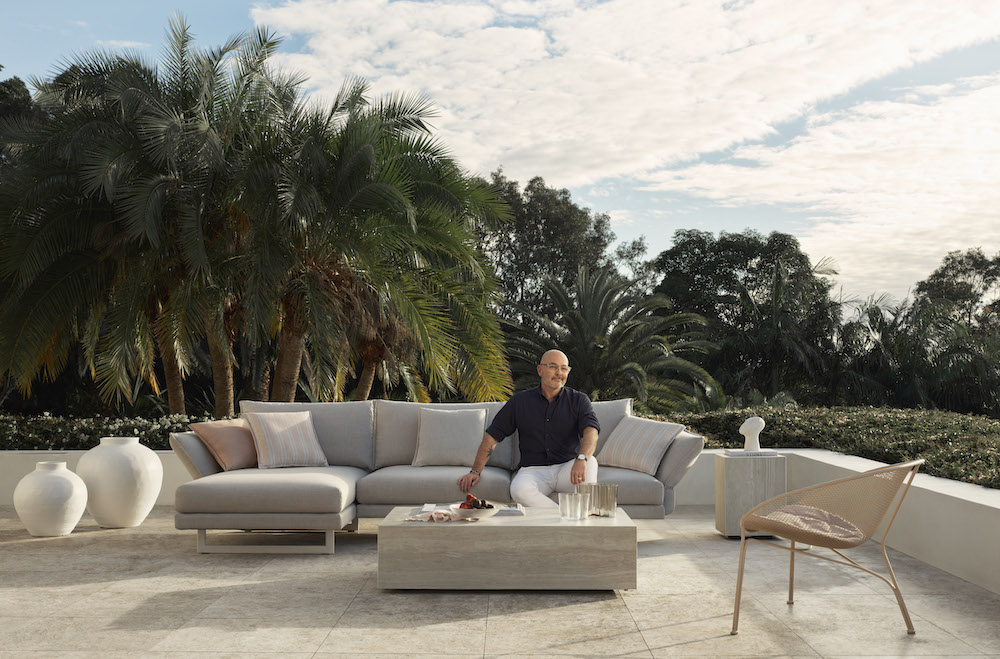 Neale Whitaker on the King Living Zaza outdoor sofa