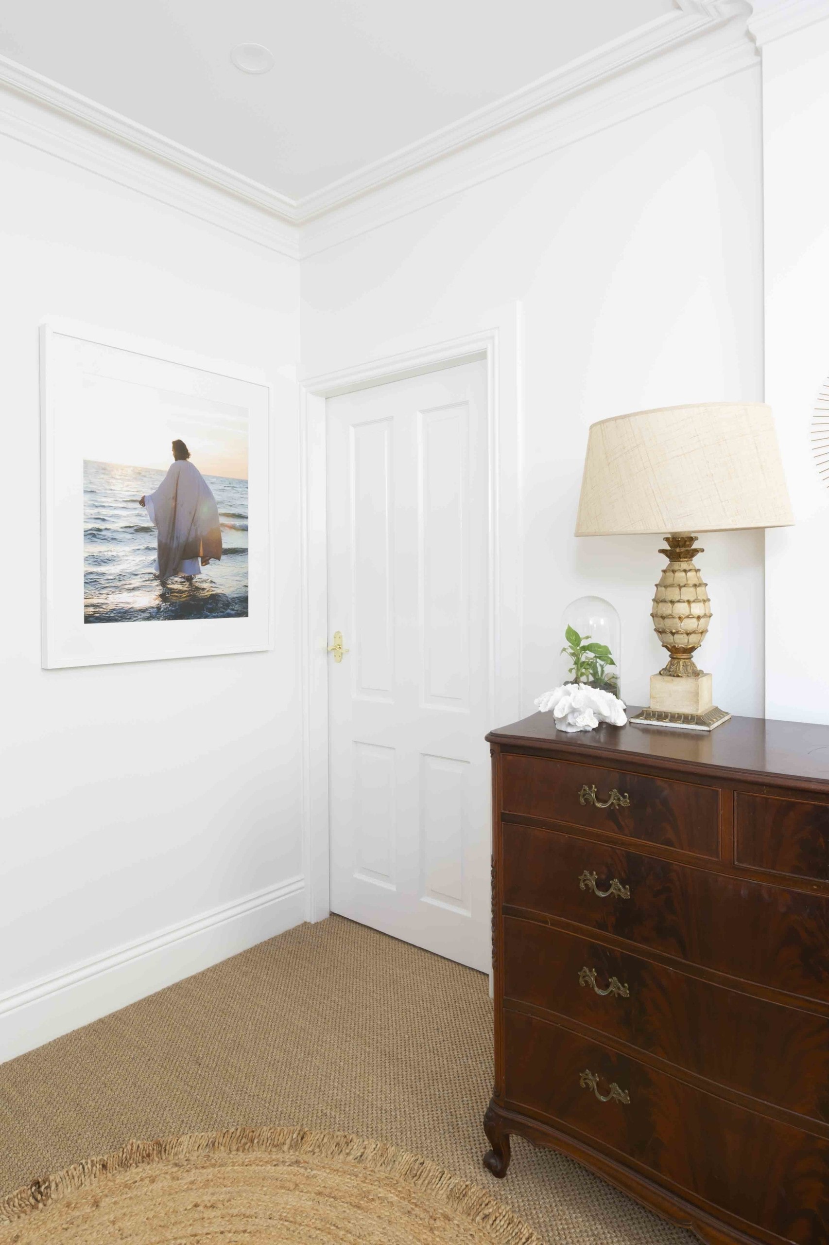 Juliet's grandfather's chest of drawers looks at home on the landing