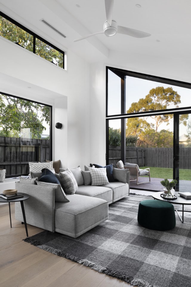 This bright and airy living space by Kube Constructions proved popular. Photo by Dylan James
