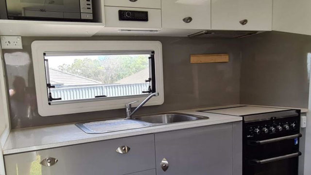 BEFORE: Caravan kitchen