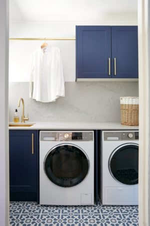 My new navy and gold laundry revealed: before and after - The Interiors ...