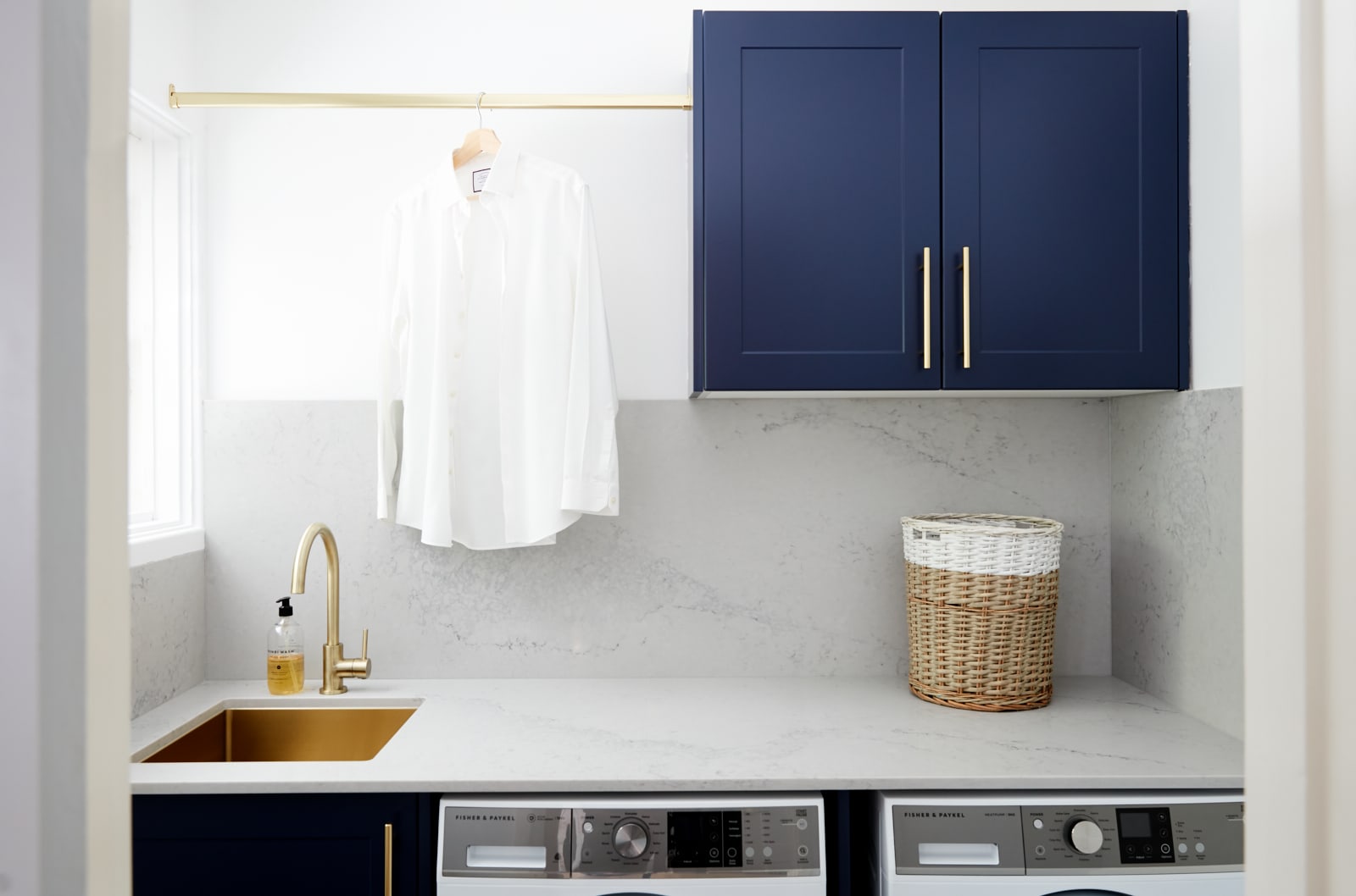 My new navy and gold laundry revealed: before and after - The Interiors  Addict