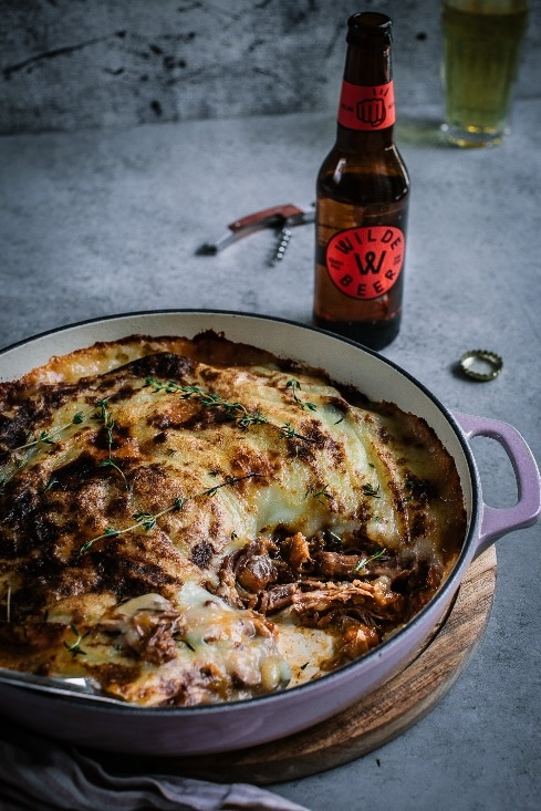 Beef brisket beer pie