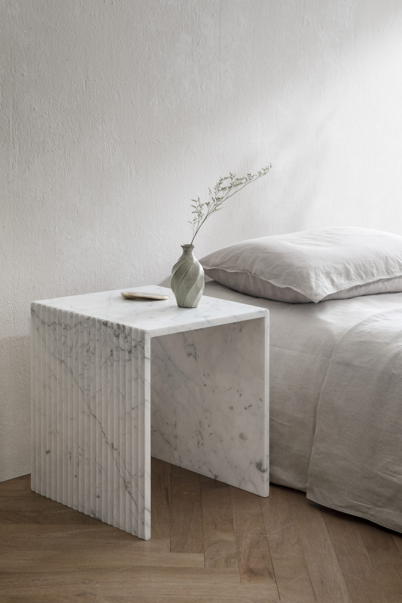 Unique plaster and marble furniture designed by interior