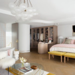The open plan master suite