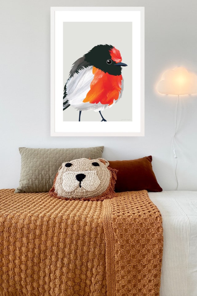 'Red capped Robin' giclee art print