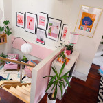 Candace has personalised the apartment with pops of pink paint