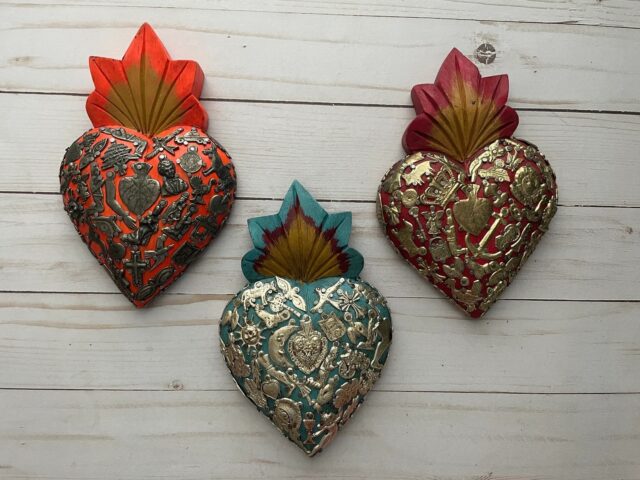 Mexican milagro hearts