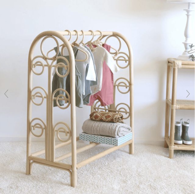 Black Mango rattan clothing rack