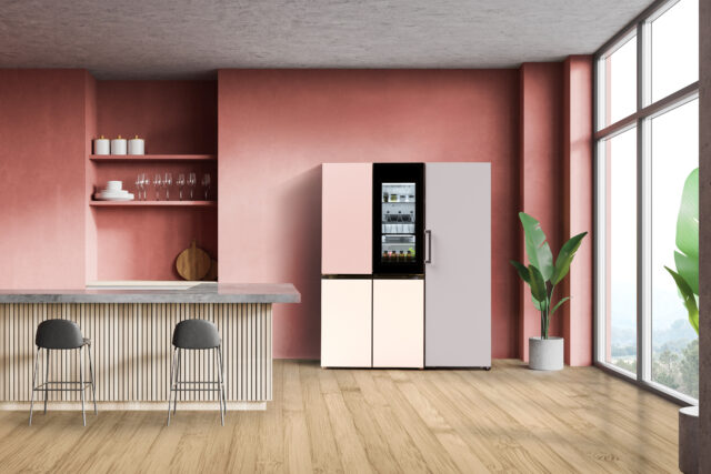 lg pink fridge