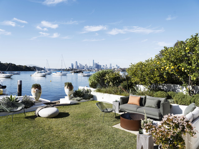 A glorious Sydney Harbour garden featuring King Living furniture