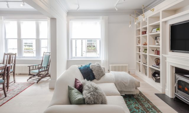 Lilac kitchen stars in luxury London apartment reno
