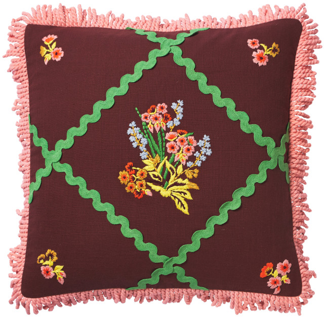 Rosalie embroidered cushion