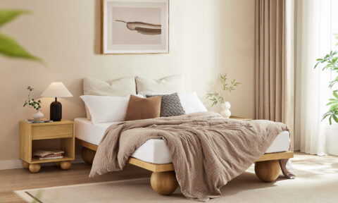 Ballico Timber Bed Base – Light Oak (2)