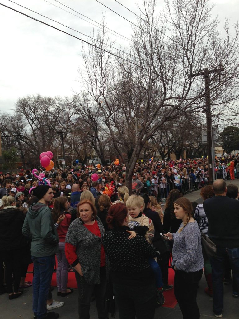 the block open for inspection crowds